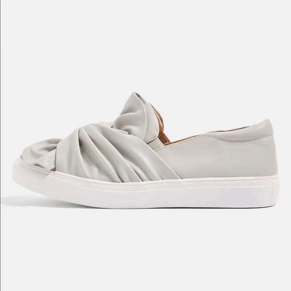 TOPSHOP gray twist slip ons sneakers sz 39 - Picture 2 of 5